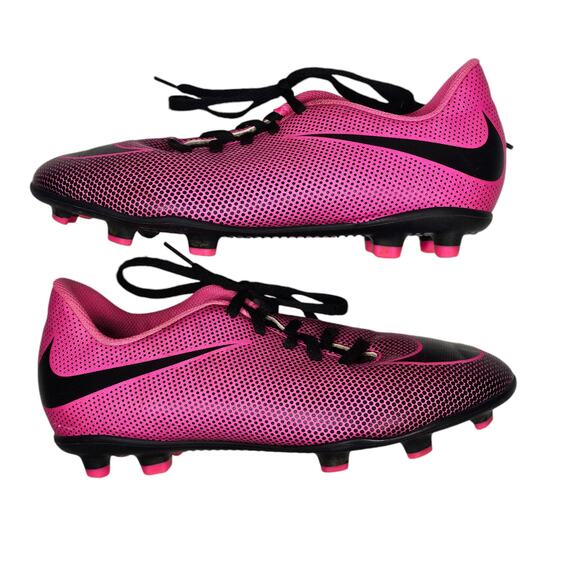 Nike Kids Bravata II FG Pink Blast/Black Soccer Cleats Size 4.5 - Picture 1 of 8